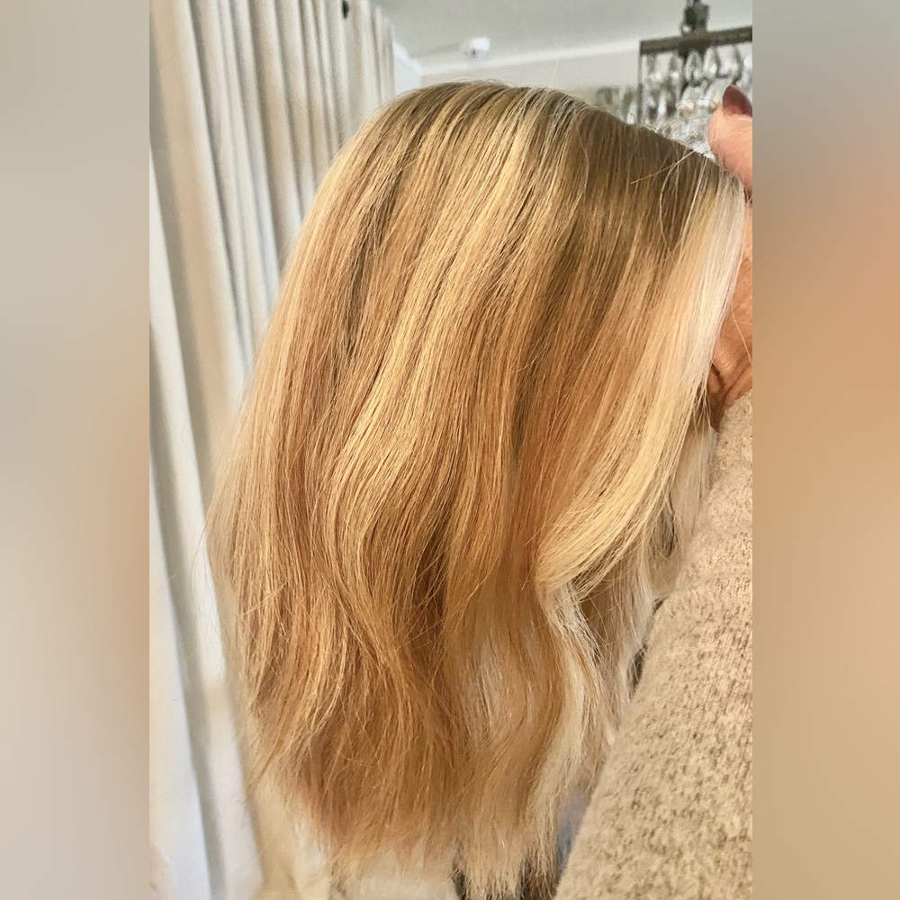 100% Uniwigs Remy Human Hair Topper Great condition! Rooted blonde - Picture 5 of 14